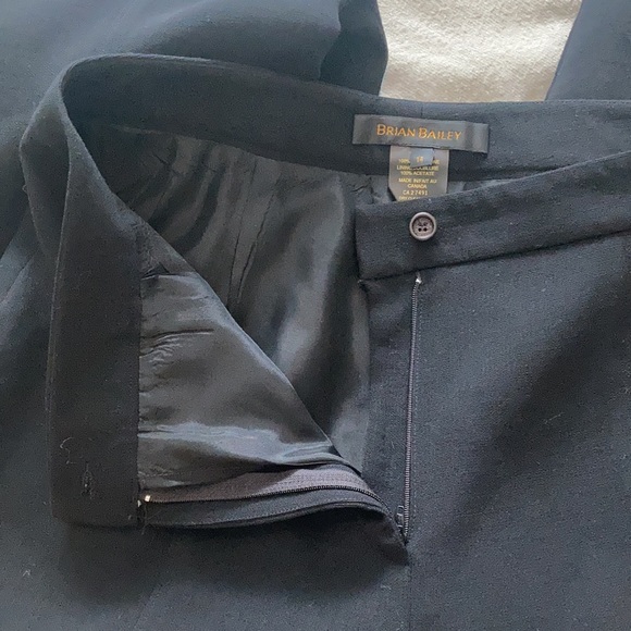 Brian Bailey 100% Wool Lined Dress Pants (Black) - Picture 5 of 16